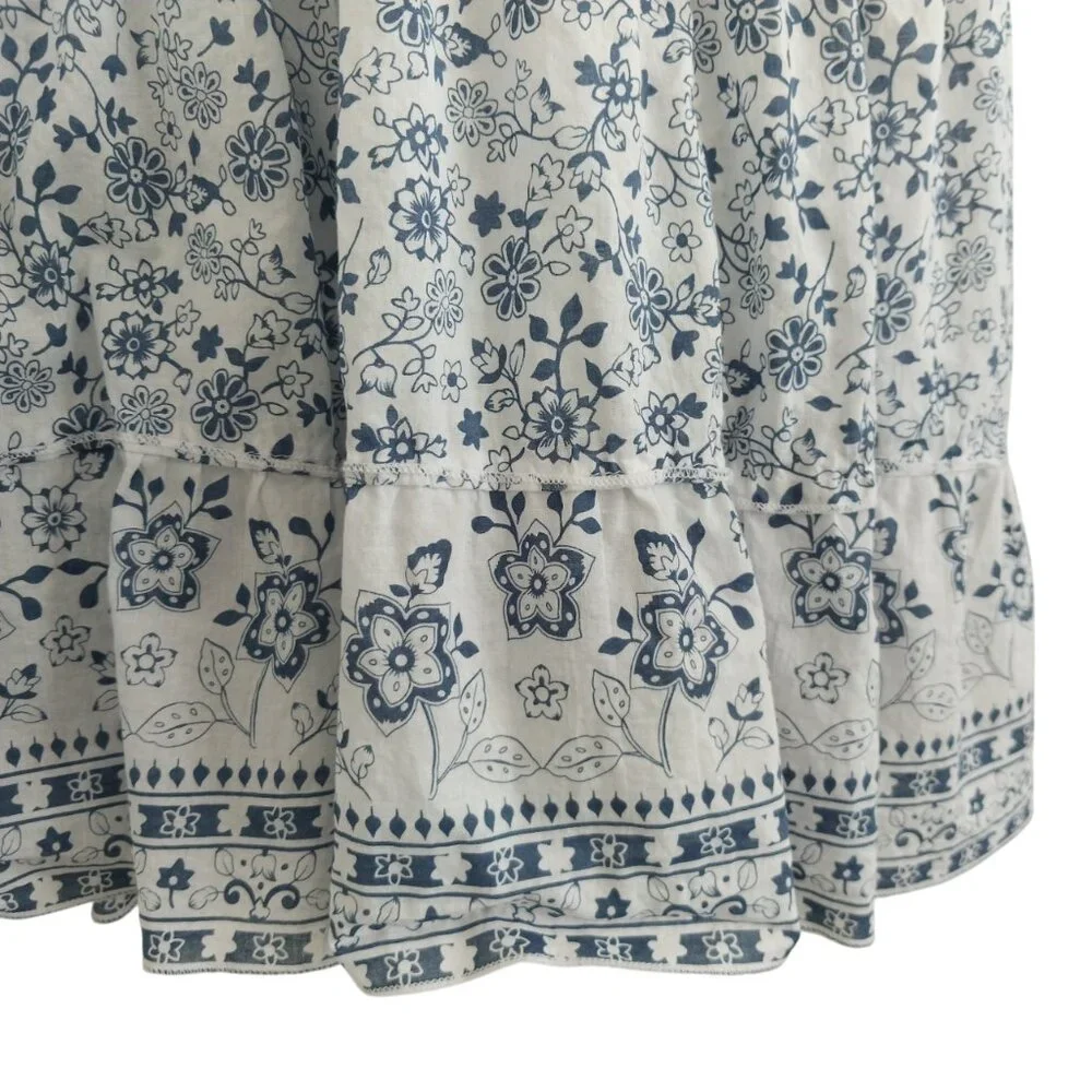 Ellos Plus Size Cotton Floral Long Skirt New Without Tags Size 14W Elastic Waist - Picture 3 of 7
